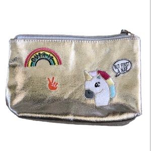 Silver Unicorn Rainbow Pouch